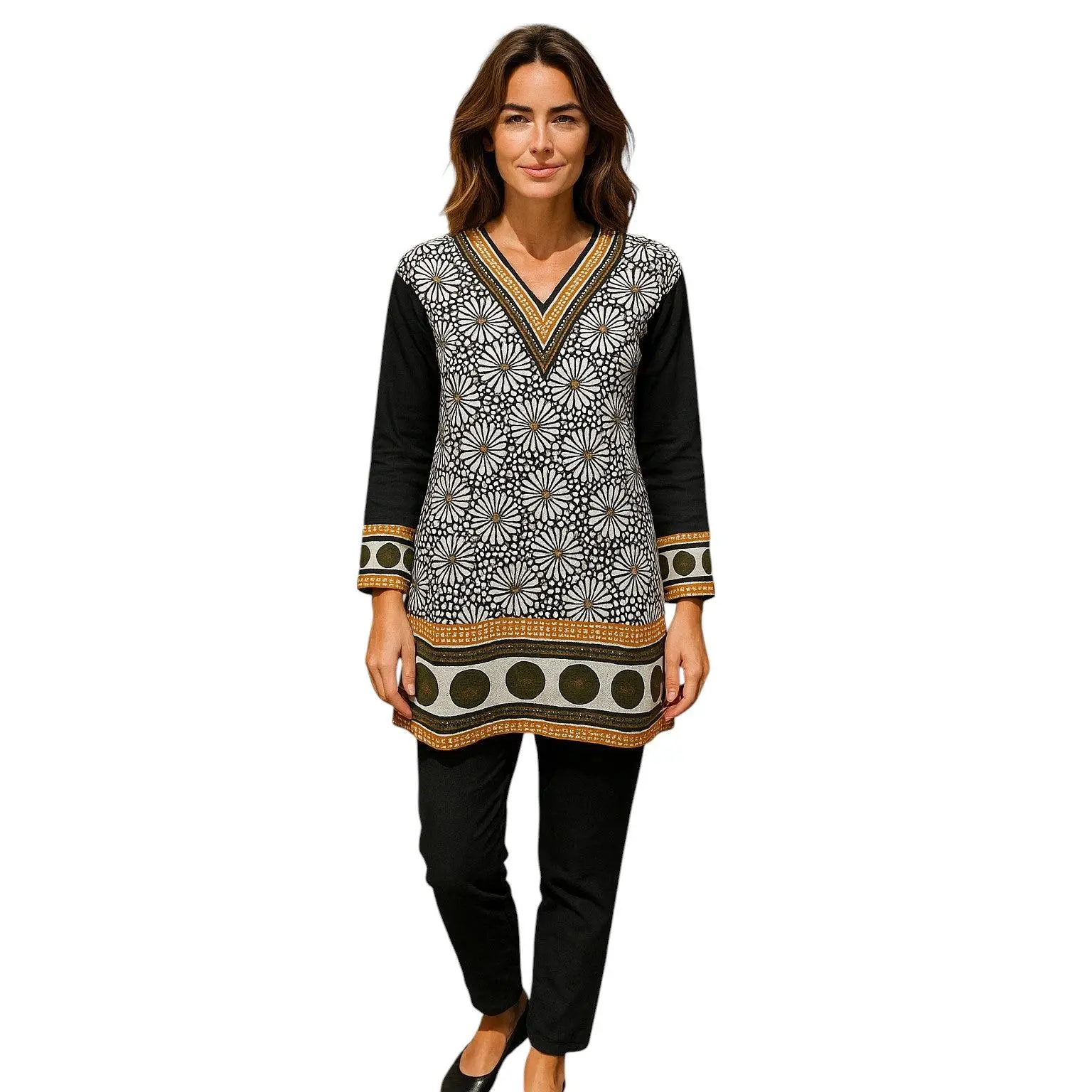 Tunic for Women 100% Cotton Printed tops 3/4 Sleeves Kurti – 1921