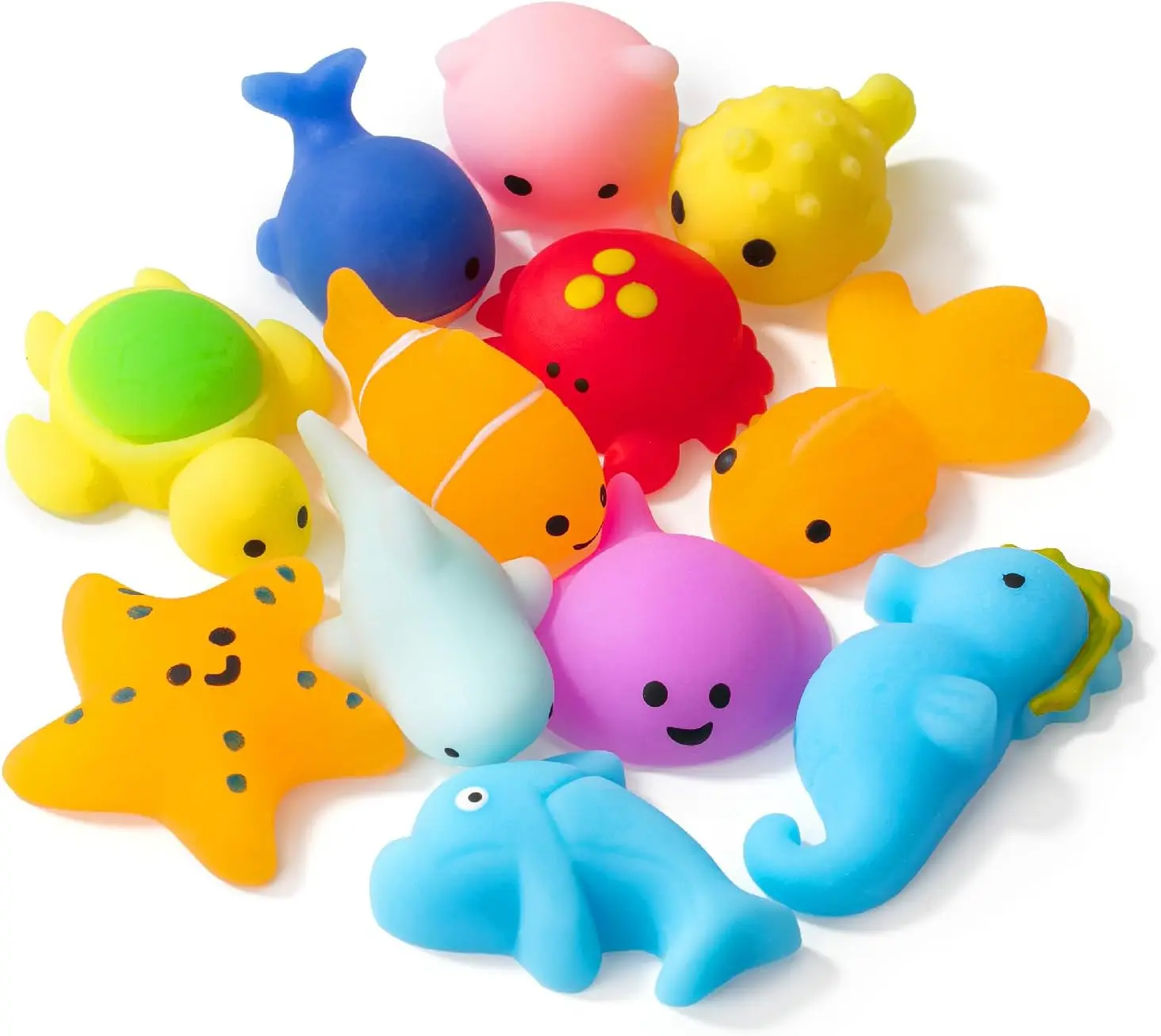 Sea Creature Squishy Toys 12 Pack – Stretchy & Washable Sensory Fidget Toys, Soft Stress Relief Squishies for Kids, Ocean Animal Squeeze Toys, Party Favors, Goodie Bag Fillers, Classroom Prizes