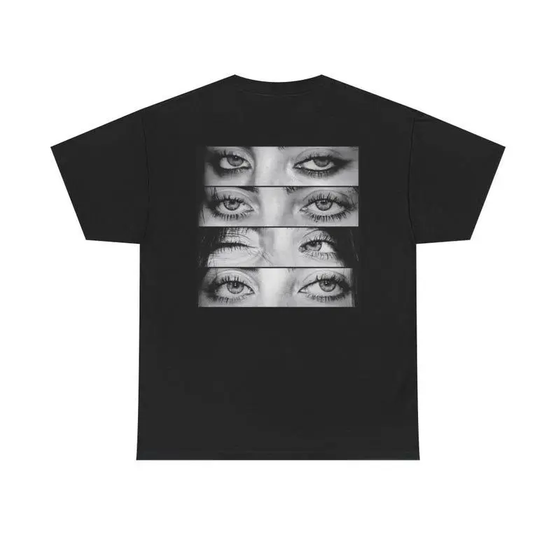 Billie's Blue Eyes Graphic T-Shirt, Retro 90s Music Tour 2026, Unisex Gift for Fans Womenswear Cotton Fabric