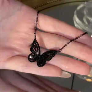 Stunning Elegant Black Butterfly Pendant Necklace for Everyday Wear and Special Occasions
