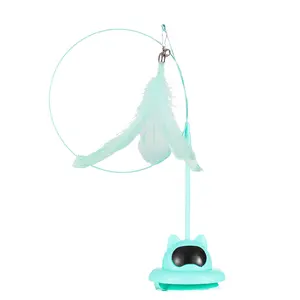 Pet Supplies UFO Cat Teaser Wand Cat Self-Entertainment Artifact Suction Cup Feather Cat Teaser Wand Pet Toy Wholesale
