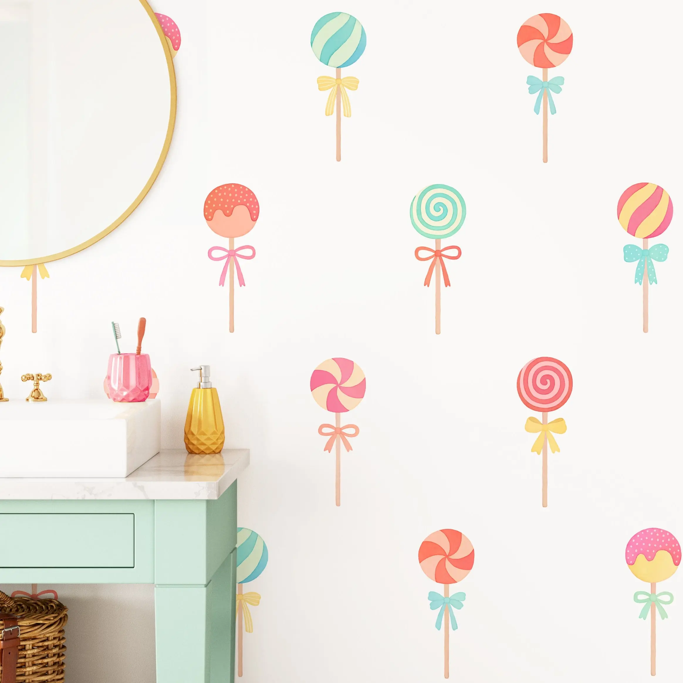 Lollipop Wall Decals - Removable & Reusable Fabric Wall Stickers