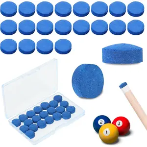 Billiard Pool Cue Tips Pool Stick Replacement Tips with Storage Box for Pool Cues and Snooker Supplies