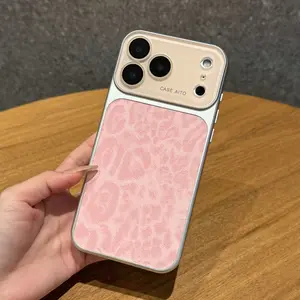 Luxury Leopard Print Large Viewfinder Phone Case, Compatible with iPhone 17 Pro Max to iPhone 14, Made of TPU+PC+PU Leather, Full Camera Protection, Anti-Drop, Anti-Slip, Shockproof Protective Cover, Fashionable and Unisex.