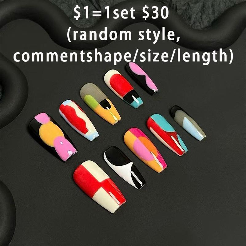 $1=1set $30 free shipping (random style,comment shape/size/length)