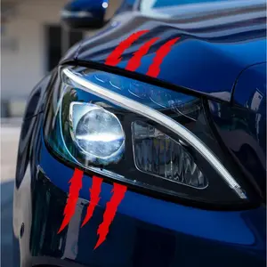 Claw Mark Decals for Cars,Headlight Car Sticker,Stripes Scratch Decal Vinyl for Sports Cars SUV Pickup Truck Window Motorcycles ect (red)