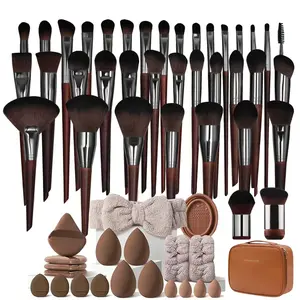 Makeup Tools Set with Storage Bag, Makeup Brush Kit, 58pcs/set Makeup Tool Including 37 Makeup Brushes & Sponges & Headband & Wristbands & Brush Cleaning Tool, Cosmetic