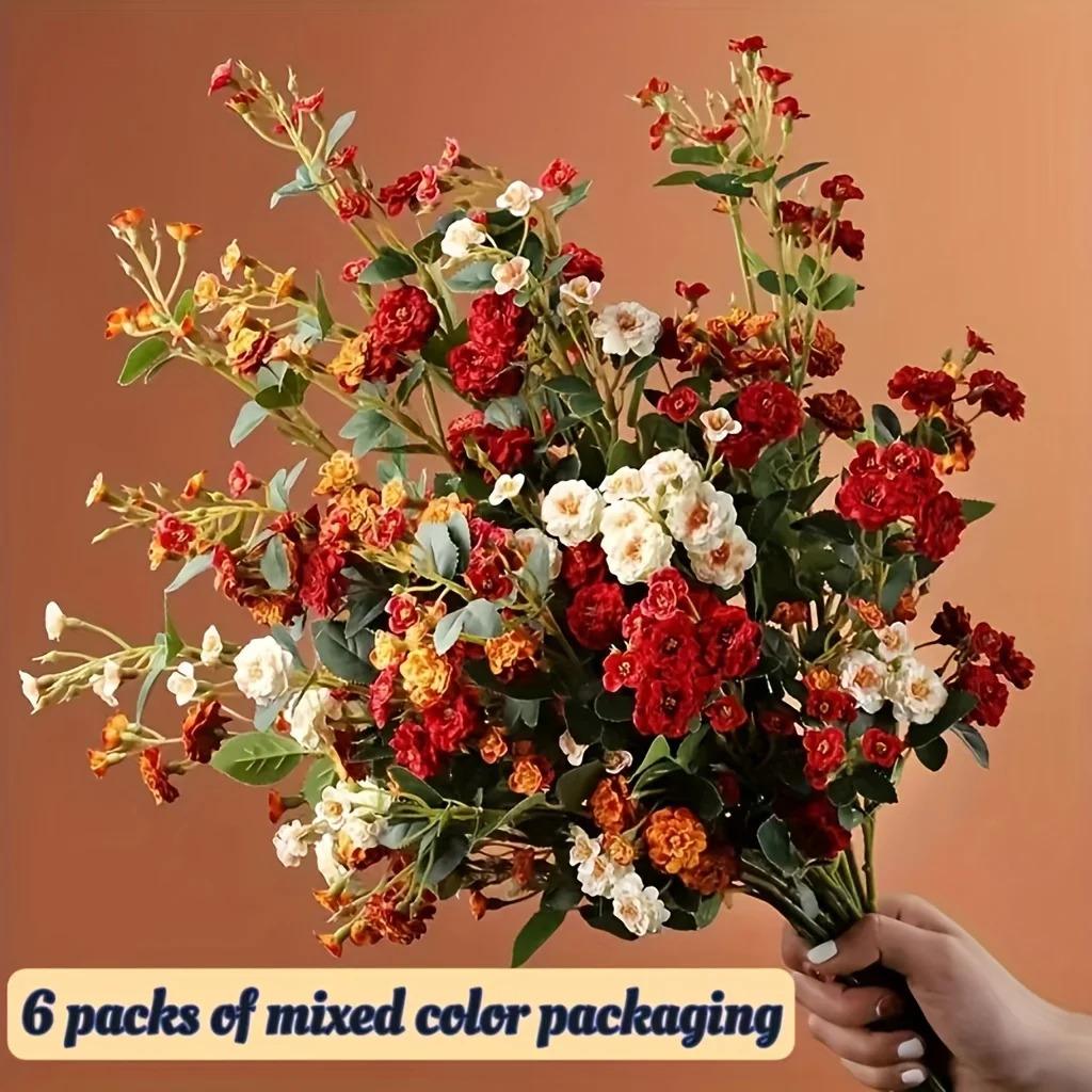 6 Colors of Artificial Roses Realistic Touch Floral Center Decoration 75cm Decorative Fruit Plants Ornaments
