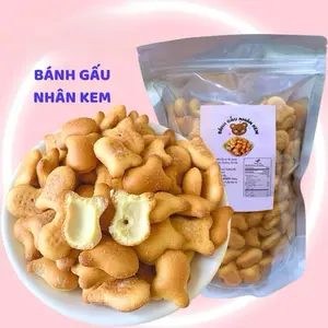 Bear cream cookies 600g/bag - Bánh gấu nhân kem sữa 600g/bịch