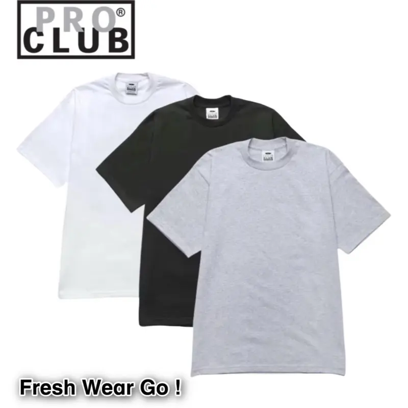 Pro Club 3 Pack Crewneck Cotton T-Shirts for Men
