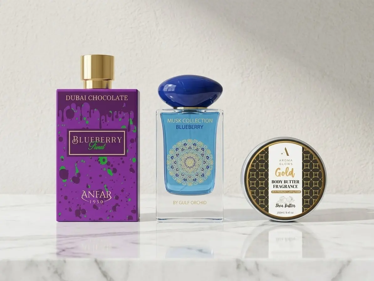 Blueberry Bundle Perfume EDP, MUSk and Gold Body Butter Set