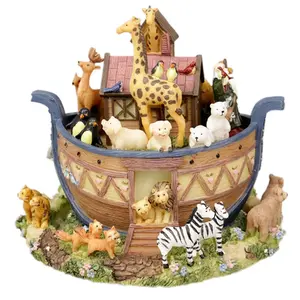Noah's Ark Rotating Music Box, Healing Animal Eight-Tune Musical Instrument, Perfect Gift for Kids & Adults, Unique Home Decor Item, Clockwork Music Box