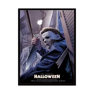 Halloween Poster Unframed  - 1978 Horror Movie Poster Unframed  , Michael Myers Wall Art, John Carpenter Cult Classic Decor, Retro Slasher Physical Poster Unframed