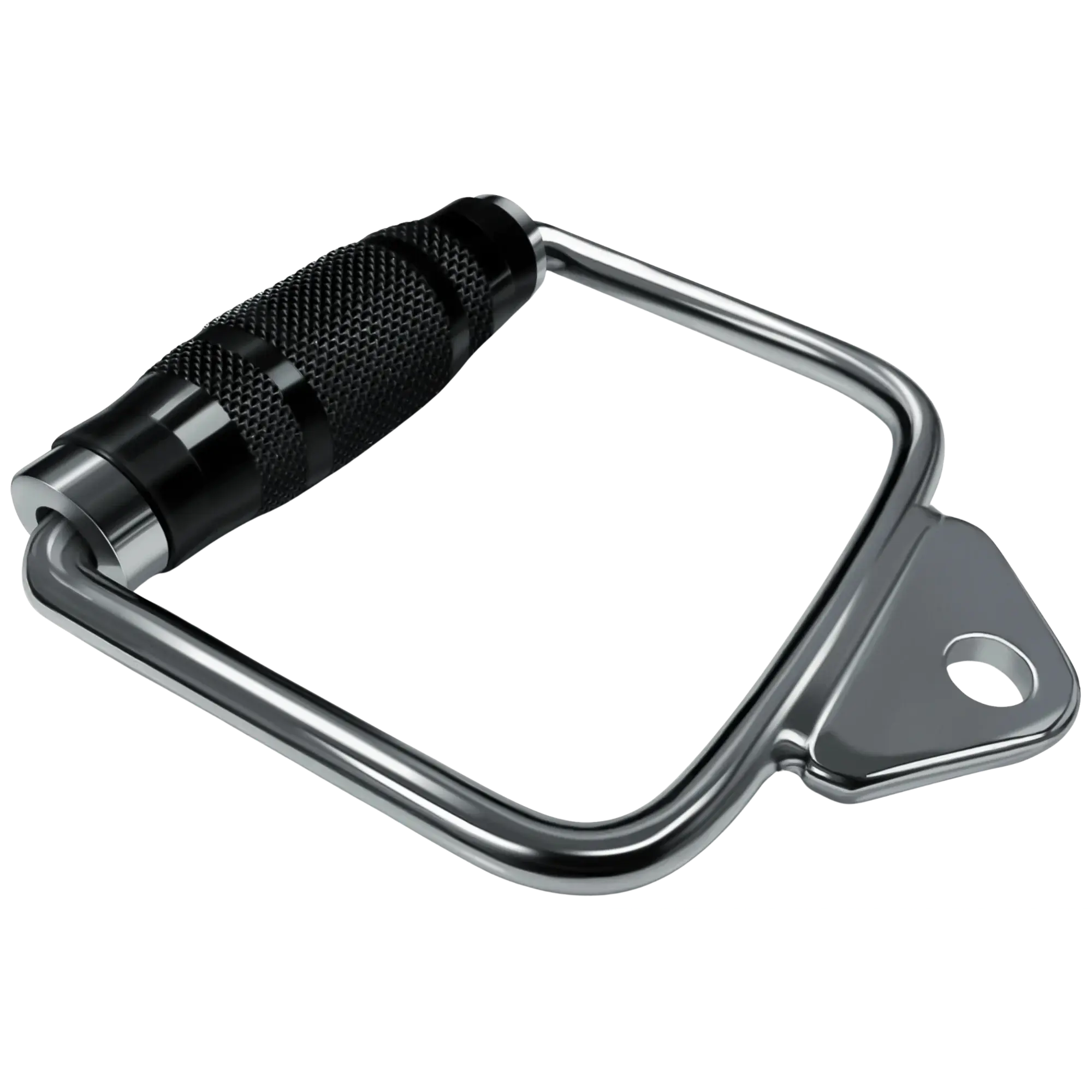 Single Revolving Stirrup Handle, Chrome Steel Cable Machine Attachment with Ergonomic Rubber Grip, Gym Accessories for Home Workout, Hand Grips, Exercise Equipment