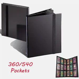 360/540 Cards Pocket Binder with Strap 9 Pocket Storage Trading Cards Album Folder