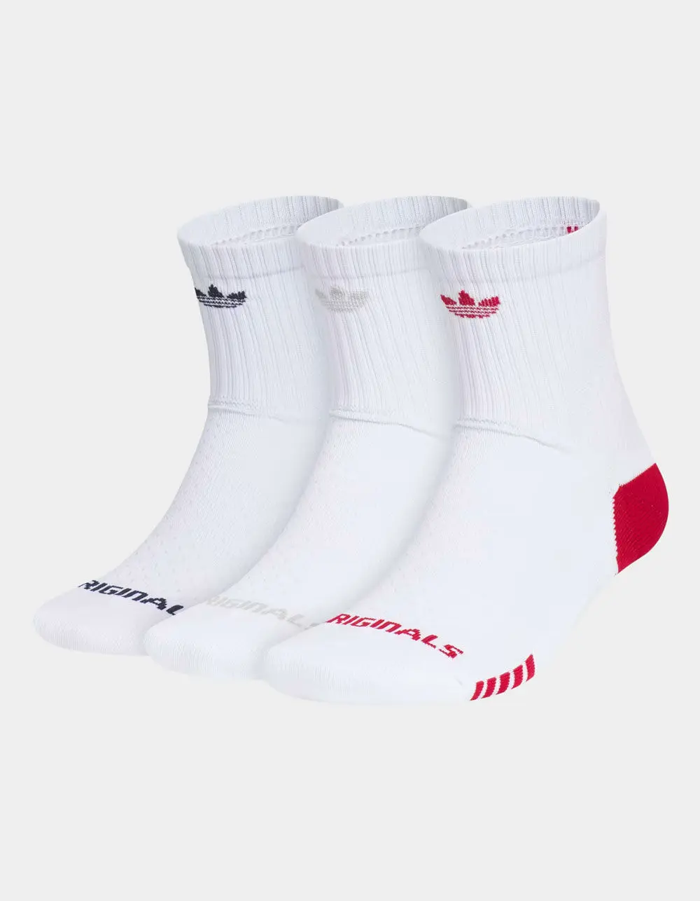ADIDAS  Mens Originals Tech 2.0 3 Pack High Quarter Socks, White Combo, Large