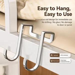 Stainless Steel S-Shaped Hangers - No-Drill Wall Organizer, Kitchen & Bathroom Space Saver Hooks