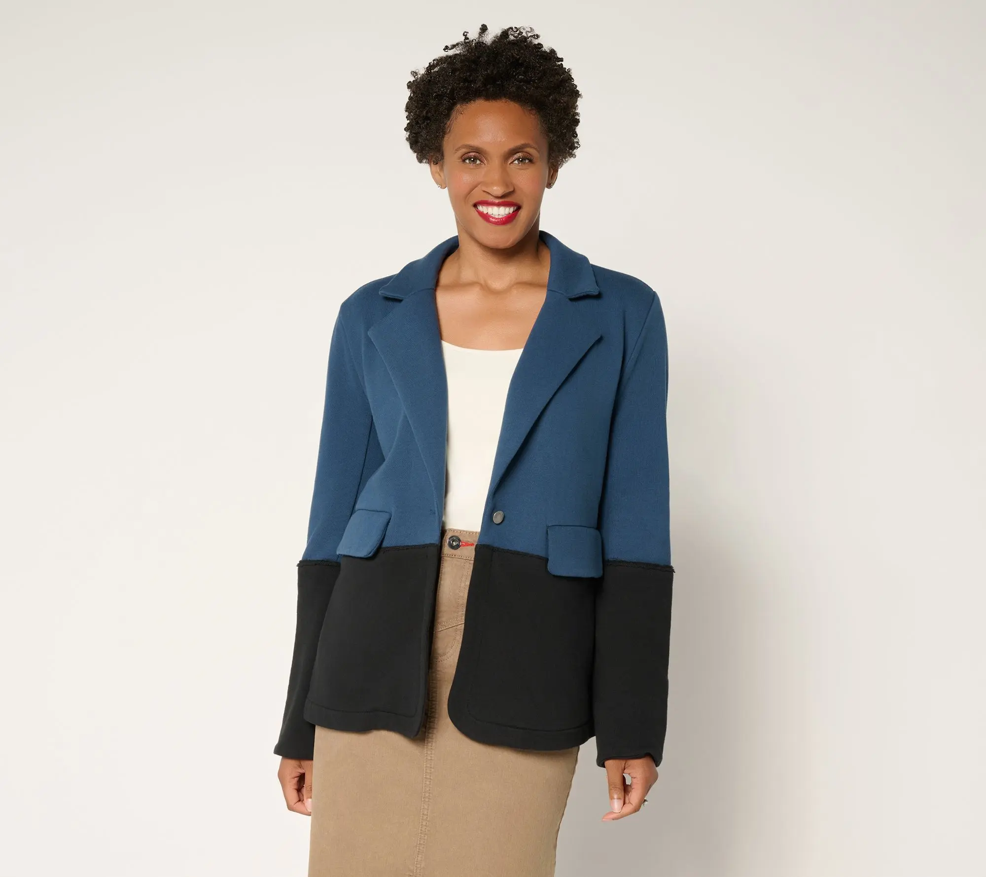 Peace Love World French Terry 2 Color Blazer