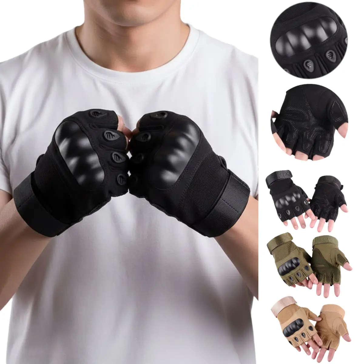 Tactical Half Finger Gloves for Men & Women, Breathable Non-Slip Outdoor Riding Gloves for Cycling & Motorcycle, Non Slip Gloves