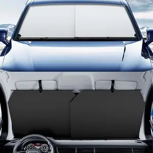 Summer's Cool Companion Auto-Retractable Windshield Sun Shade Clear Vision Top-Grade Heat Insulation Collapsible Design for All Seasons Car Accessories