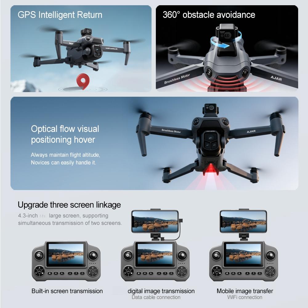 GPS Drone with 8K  Dual Cameras (50fps), 2000m Long Range, Large Screen Remote Controller, Auto Low Power Return, 244g Lightweight Quadcopter, 100m Max Flight Altitude, Lithium-Polymer Battery, 2 Batteries