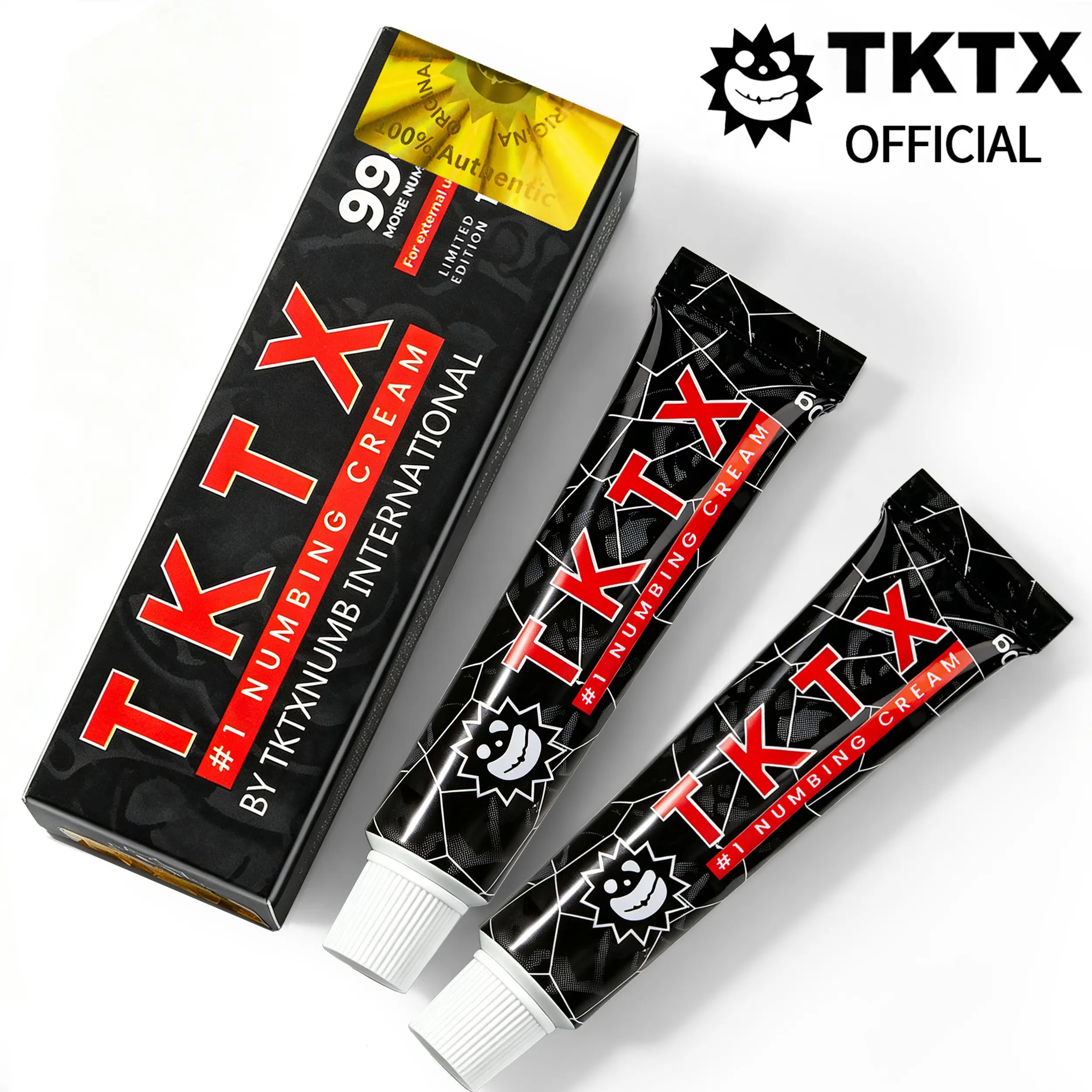 TKTX Tattoo Numbing Cream Black | 99% Limited Edition Very Strong | Tattoos | Laser Removal | Waxing | Eyebrow Threading | Cosmetic Cream 10g.