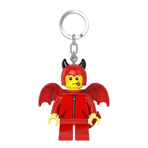 LEGO Minifigures Keychain Light - Cute Little Devil (KE215H) 3 inch tall, 175% Scale LED Light Key Ring for Keys Backpack or Lanyard
