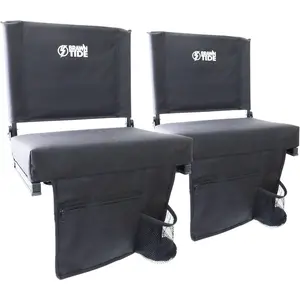 Stadium Seat for Bleachers with  Support - Wide Padded Bleacher Seat, Portable Folding Stadium Chair with Thick Cushion, Hooks,  Strap, Storage, Ideal for  &  Parents