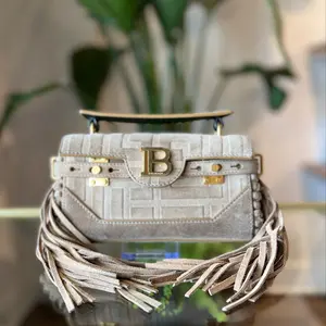 Pre-owned Balmain Suede Shoulder Bags B Buzz 19 Beige Baguette Shoulder Bag