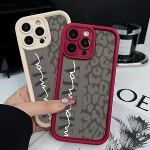 Trendy MAMA Leopard Case for iPhone17 16 15 14 Pro Max 13 12 11  Shockproof Full Camera Protection Durable slim Silicone Cover