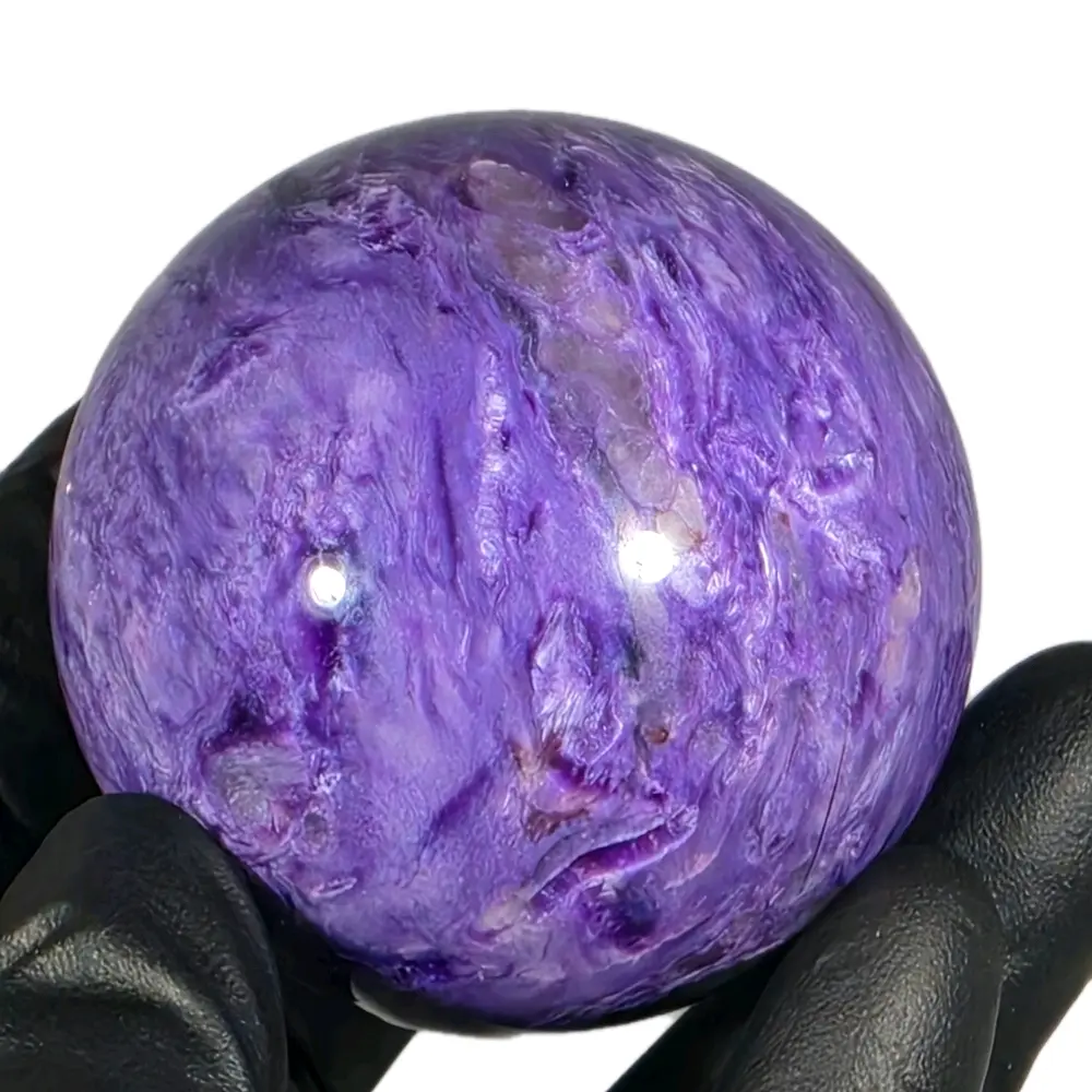 Charoite Sphere - Natural Polished Crystal Sphere for Home Decor, Meditation