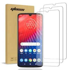 For Moto Z4 Tempered Glass Screen Protector 3 Per Pack 2.5D Crystal Clear Visibility Easy Bubble Free Installation 9H Protection