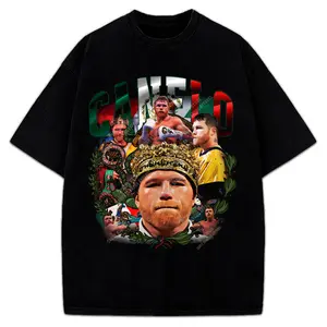 Alvarez Saul Mexico King Goat Boxing Vintage Style Graphic Design T-Shirt Crewneck Cotton