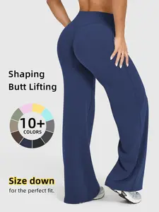 Women's High Waist Yoga Pants, Sporty Loose-Fitting Long Trousers, Seamless Design, High Elasticity Fabric, Home Fitness & Pilates