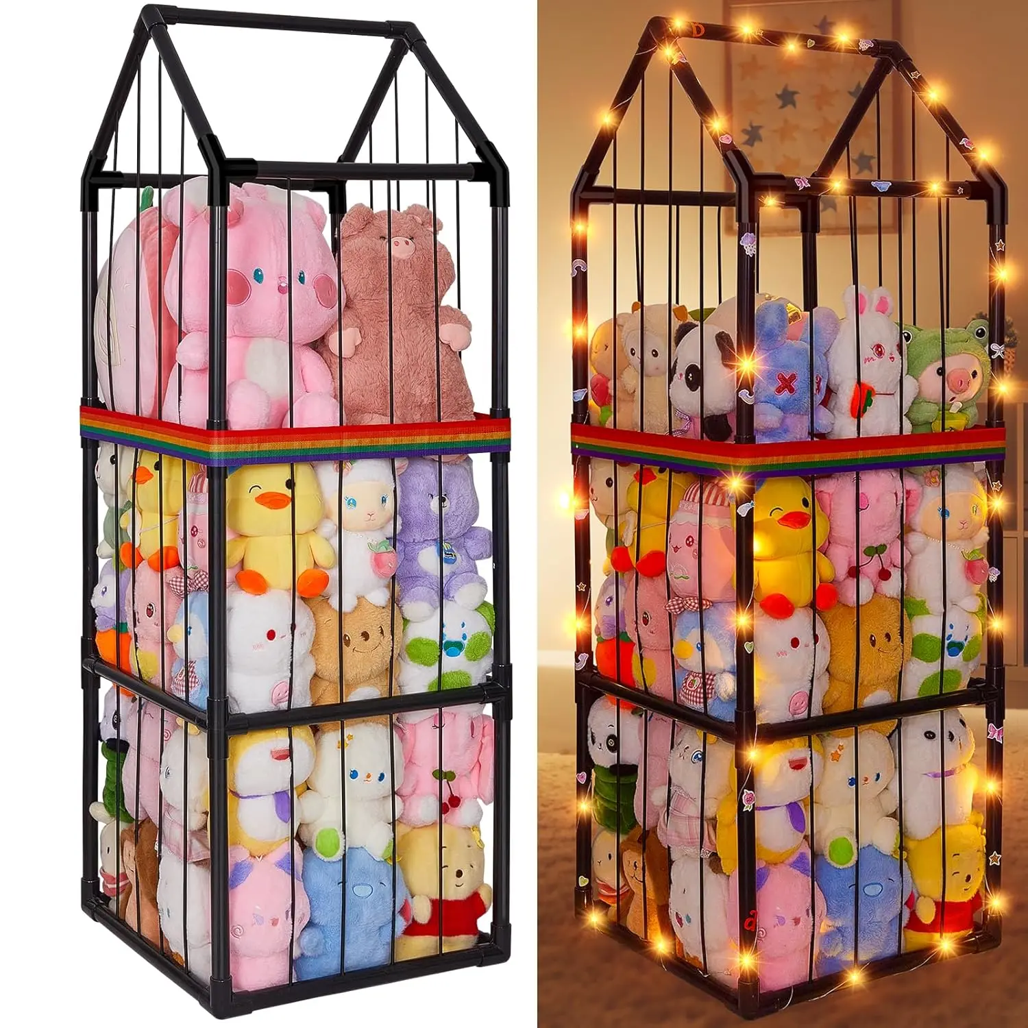 Unicorn Castle Stuffed Animals Storage Zoo Plushies Toy Storage Organizer PVC Stuffed Animals Holder Kids Toy Storage Playroom Nursery Storage Shelf |         Zoo, Plushies, Shelf