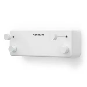 GorillaLine Heavy Duty Retractable Clothesline, 13.9ft Stainless Steel, Wall Mounted, White