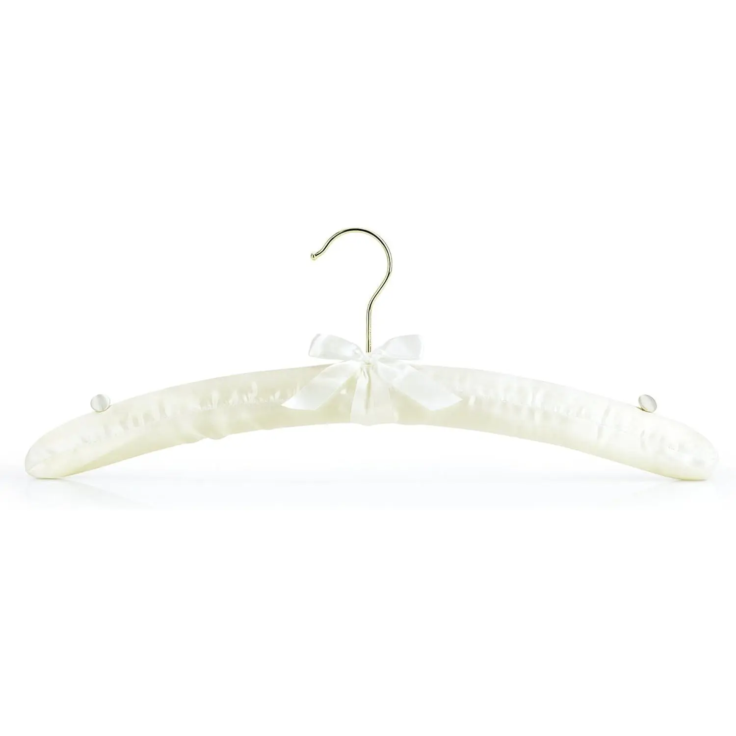 Satin Padded Hangers 17inch with Non-Slip Buttons for Strappy Dresses, Ideal Bridal Bride Hanger for Wedding