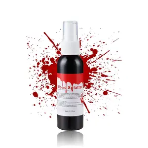 Fake Blood Makeup Spray,Blood Splatter for Clothes and Zombie Monster Vampire Clown Costume Cosplay Makeup,Halloween SFX Fake Blood Special Effects Makeup 2.1Oz(60ml) Face Paint