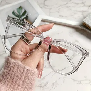 2025 Fashion All-Match Fashion Square Frame Transparent Lens Glasses Women Men Trend Simple TV Game Computer Glasses Unisex