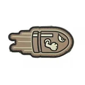 Miltacusa Angry Flying Bullet Tactical Patch [ Tan -3D-PVC Rubber-3.0 X 1.5 ] for Backpacks, Range Bags, Clothes, Hats, and More