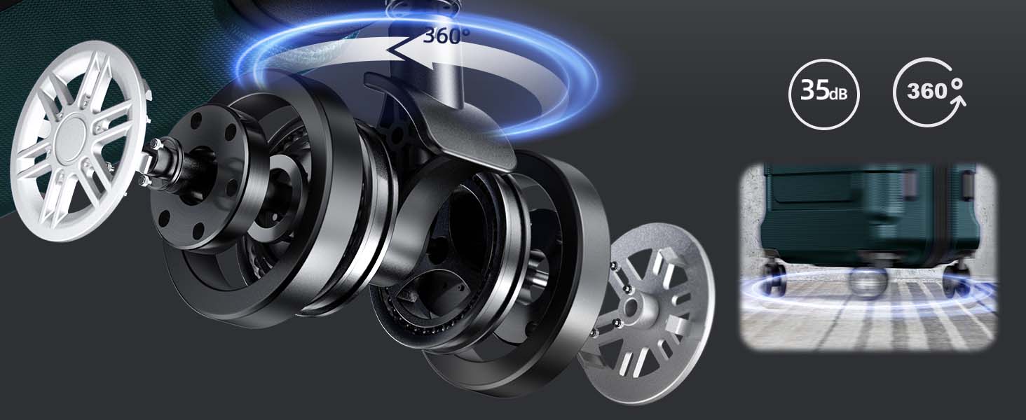 SHOWKOO Durable Luggage 3-Piece Set Full PC Expandable (20/24/28in) Carry On Luggage Hardshell Suitcase with TSA Lock Smooth Wheels Premium Gift for Travel, School, Business