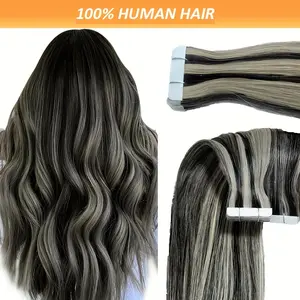 2025 Hot Seamless Tape-In Human Hair Extensions, 18-28 Inch Straight Natural Black to Blonde, 40pcs/60g, Real Hair for Women, Versatile & Invisible Hairpiece for All Ethnicities, Versatile Hair Styling |   Silky Smooth Texture |   Realistic Hairpiece, Hai