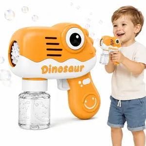 Dinosaur Bubble Gun for Kids, Automatic Bubble Blower Toy with Bubble Solution, Outdoor Summer Toy for Toddlers