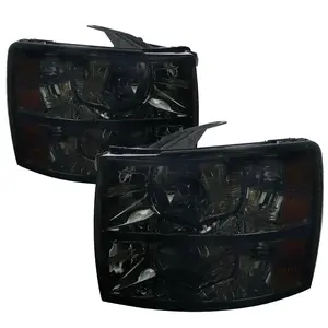 2007-2013 Chevrolet Silverado 1500/ 2007-2014 Silverado 2500HD 3500HD Factory Style Headlights (Chrome Housing/Smoked Lens)