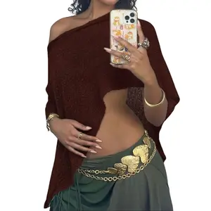 Liqucy Women's Sheer Knit Beach Cover Up Summer Hollow Out Loose Asymmetrical Knitted Poncho Swimsuit Cover Up Vacation Casual Knitwear