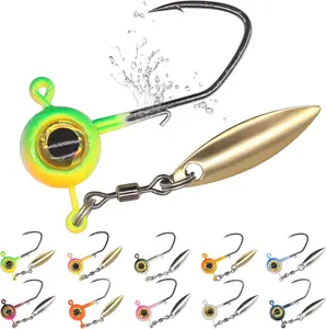 Crappie Jig Heads Kit With Underspin Spinner , Lures and Jigs for Fishing - 30 & 50 Pack, 1/8, 1/16, 1/32 oz