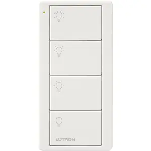 Lutron 4-Button, Scene Control, Pico Smart Remote, with Light Icons, PJ2-4B-GWH-L31, White