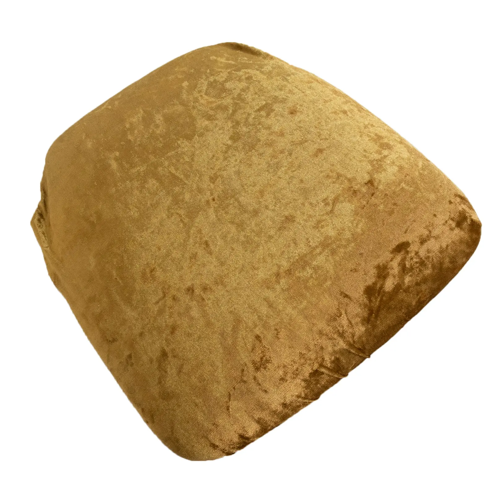 5-Pack Crushed Velvet Custom-Fitted Chair Pads with Fitted Covers for Chiavari Dining Chairs, Gold Washable Reusable Seat Cushion Slipcovers, Fitted Cover Chair Pads