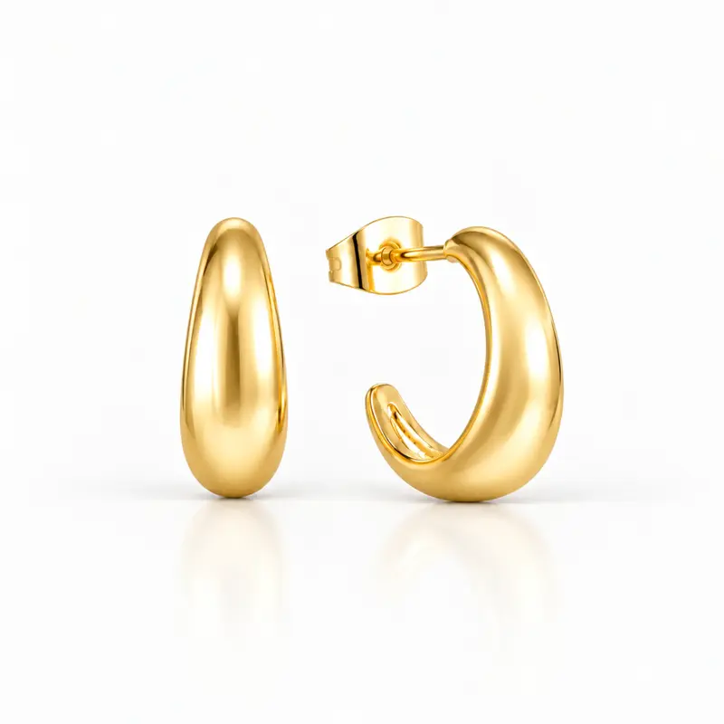 EVRY JEWELS Gold or Silver Plated Women's Waterproof Kendall Hoops