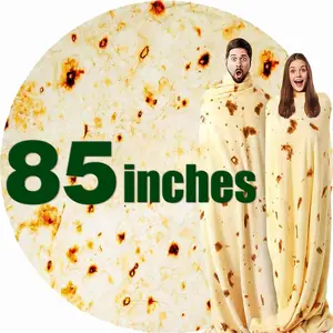 85in Burrito Tortilla Blanket White Elephant Gifts for Adults Useful Throw Men Cool Stuff Novelty Gag Soft Fleece Wrap